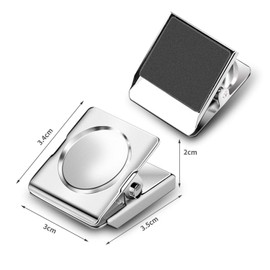 Andexi Magnet Clips Refrigerator Magnets for Whiteboard 10-Piece Set Stainless Steel Magnetic Clips Office Supplies School Supplies Hook Clips for Maps Bulletin Boards