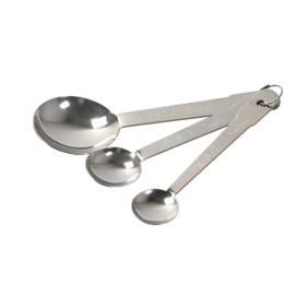DELISH KITCHEN Pearl Metal Spoon Measuring Spoon, Set of 3, Stainless Steel CC-1818