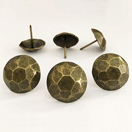 60PCS Big Size 1-Inch D25mmxL25mm Upholstery Sofa Tacks Vintage Design, Decorative Nails by Let's Decorate … (25mm Brass Turtle)