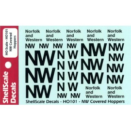 ShellScale Decals HO101 - Norfolk and Western NW Freight Car DECALS - ShellScale Decals
