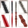2 Pcs Small Round Brush Boar Bristle Round Brush Quiff