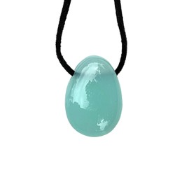 Steinfixx Rare and Beautiful Chrysoprase Light Blue/Turquoise Teardrop Pendant on Suede Cord I Peru, Non-precious metal