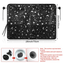 2 Pcs Car Side Window Sun Shade for Baby Kids Car Side Window Curtain Protector with Storage Net Pocket Baby Window Shades Protects from Sun Glare UV Rays Glare for Baby Car Interior (Moon, Star)