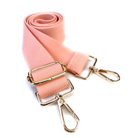 VersaKits Pink Purse Straps Replacement Crossbody 1-1/2 Inch Wide Light Gold Buckles Solid Color Adjustable Guitar Strap for Handbags Crossbody Bags Totes Durable and Stylish Bag Accessory