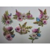 Unbranded Blue and Pink Floral Stickers- 30 stickers-2 ea of