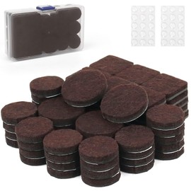 KITCHEN CHOICE Almohadillas para Muebles,100Pcs Almohadillas de Fieltro Autoadhesivas para Muebles,Almohadillas Protectoras para Sillas,Gomas para Muebles,con Caja,Cortable,Marrón