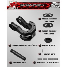 AMBULL AMBULL D Ring Shackles 3/4" Split Shackles, 44,000lbs Break Strength Towing Winch Shackles, Heavy Duty Shackles with 7/8" Screw Pin for Tow Strap Winch Off Road Vehicle Recovery, (2pack) BlackBlack