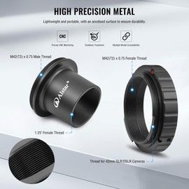 Alstar Telescope Photo Adapter for Pentax-k SLR/DSLR Cameras, T Mount Telescope Camera Adapter Include T2 T Ring for DSLR and T Adapter, 1.25 Inch Telescope Accessory for Astrophotography