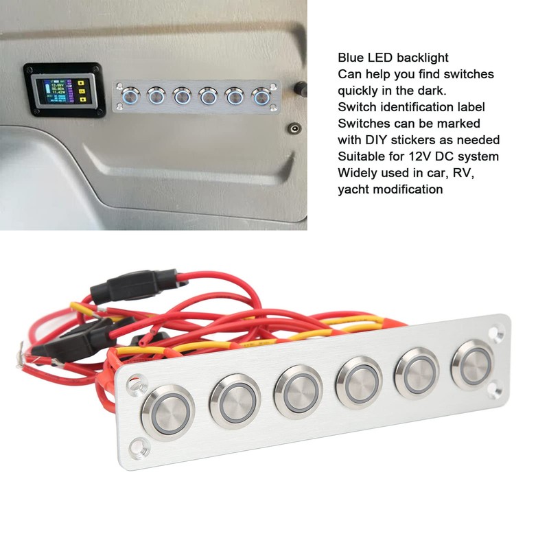 Leapiture Marine Boat Switch Panel for Car RV Yacht 12V