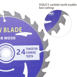 Kozelo Circular Saw Blade - [7-1/4-inch x 24 Teeth x 5/8-inch Arbor] Circular Cutting Blade with 5/8" to 3/8" Washer Adapter for Woodworking Plastic Use, 8500RPM