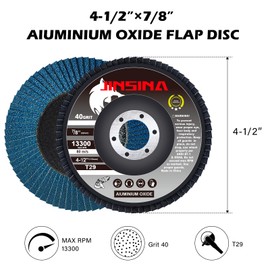 Flap Discs 10PCS, 4 1/2 Aluminum Oxide Grinding Wheels for Angle Grinder, Type 29 High Density 40 Grit Flap Wheel Sanding Discs for Metal, Steel & Wood (4 1/2”×7/8”)