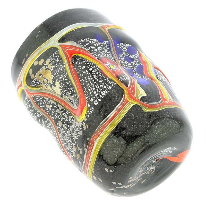 GlassOfVenice Murano Glass Modern Art Tumbler - Black