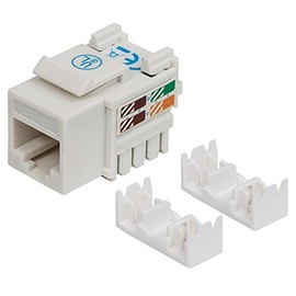 Jack Keystone Cat6 RJ45 UTP Blanco De Impacto 8P8C Para Red Ethernet PoE 10Gbps Compatible 110 Krone Intellinet 210591