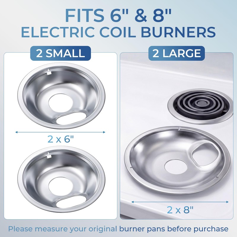 Singhoow 4 Pack Electric Stove Burner Drip Pan 2 x