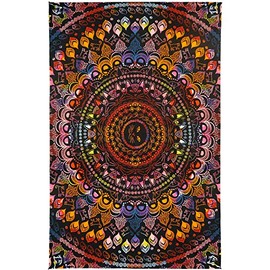 Sunshine Joy 3D Rainbow Cat Tapestry Tie Dye Kitty Mandala Wall Hanging Huge 60x90 Inches