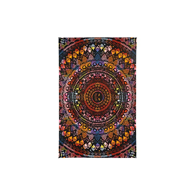 Sunshine Joy 3D Rainbow Cat Tapestry Tie Dye Kitty Mandala