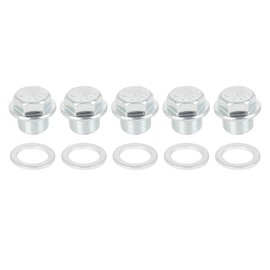 X AUTOHAUX 5 Sets Oil Drain Plug with Sealing Ring M18 x 1.5 Metal Oil Pan Drain Plug