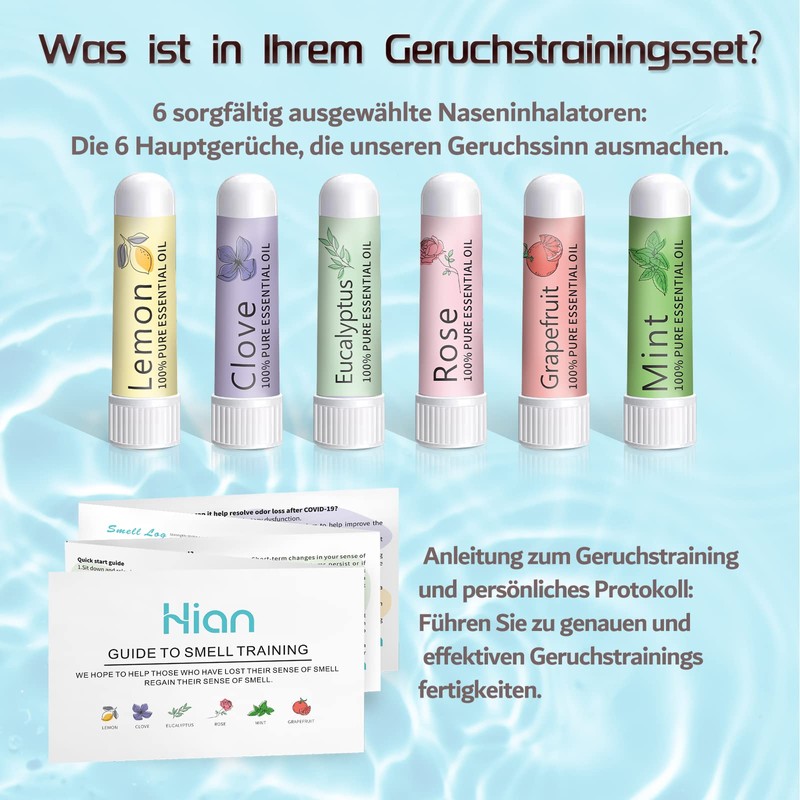 Hion Smell Training Set, Sniffin Sticks, 6 Essential Oils, Odour