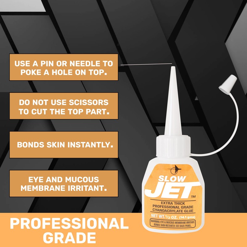 Jet Glue Slow Jet - Thick Industrial Strength CA Glue