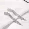 QUKE Chandelier Tassel Clip On Earrings Cubic Zirconia Crystal Long