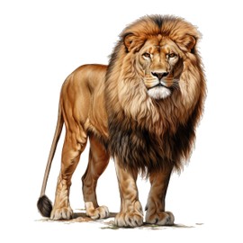 GRAZDesign Wall Sticker Lion Safari Animals Wall Sticker Wild Animals Wall Sticker for Living Room Bedroom Children's Room 71 x 57 cm