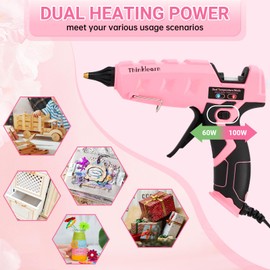 THINKLEARN Hot Glue Gun Full Size, 60/100W Dual Temp Glue Gun with 15 Glue Sticks(7/16'), Heavy Duty Large Glue Gun Kit, Hot Glue Gun and Sticks Set for Crafts, Arts, DIY and Home Repairs | ThinkLearn