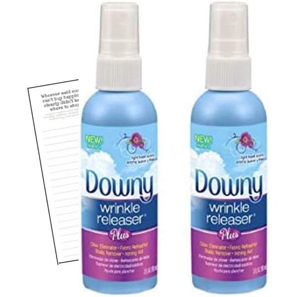 Bundle of Downy Wrinkle Releaser, 3oz Travel Size, Light Fresh Scent (2 Pack-Packaging May Vary) by Downy with Convenient Magnetic Shopping List by Harper & Ivy Designs