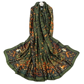 FAIRYGATE Silk Scarf Women's Silk Luxurious Scarves Warm Soft Stole Silk Scarf Neckerchief Scarves 88, 88006