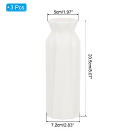 PATIKIL Flower Vases, 3pcs Simple Stylish Flower Vases for Bouquet Unbreakable Plastic Flower Vase Decorative for Home Living Room Centerpiece Office Wedding Party, White
