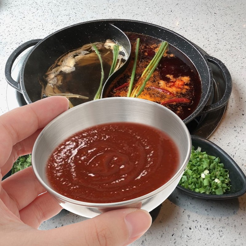Operitacx 6Pcs Stainless Steel Metal Bowl Steel Plates Mini Stainless