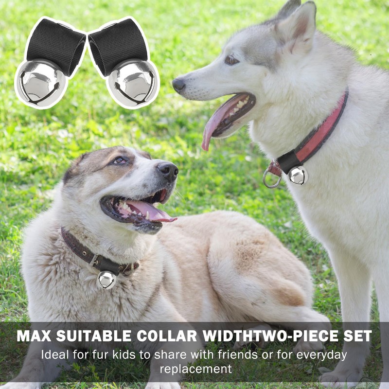 SCENEREAL Large Bell for Dog Collar, 2 Pack 1.5" Extra