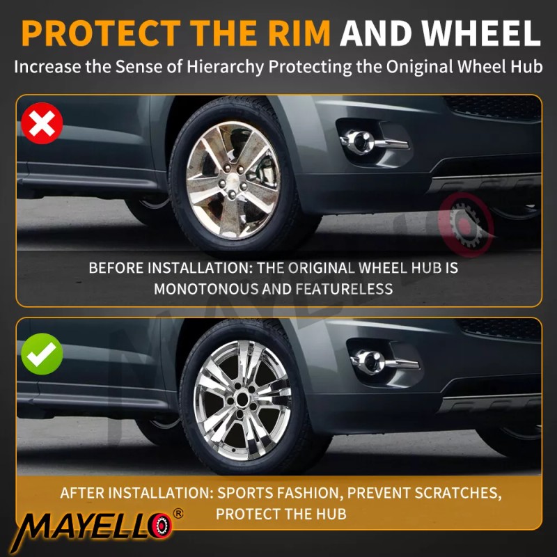 Unbranded Set of Four 17" Chrome ABS Wheel Skin Covers