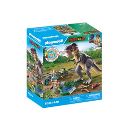 PLAYMOBIL Dinos 71524 T-Rex-Spurensuche, aufregende Suche nach dem Tyrannosaurus Rex, mit Motorrad, Kamera und echten Dino-Knochen, nachhaltiges Spielzeug für Kinder ab 4 Jahren