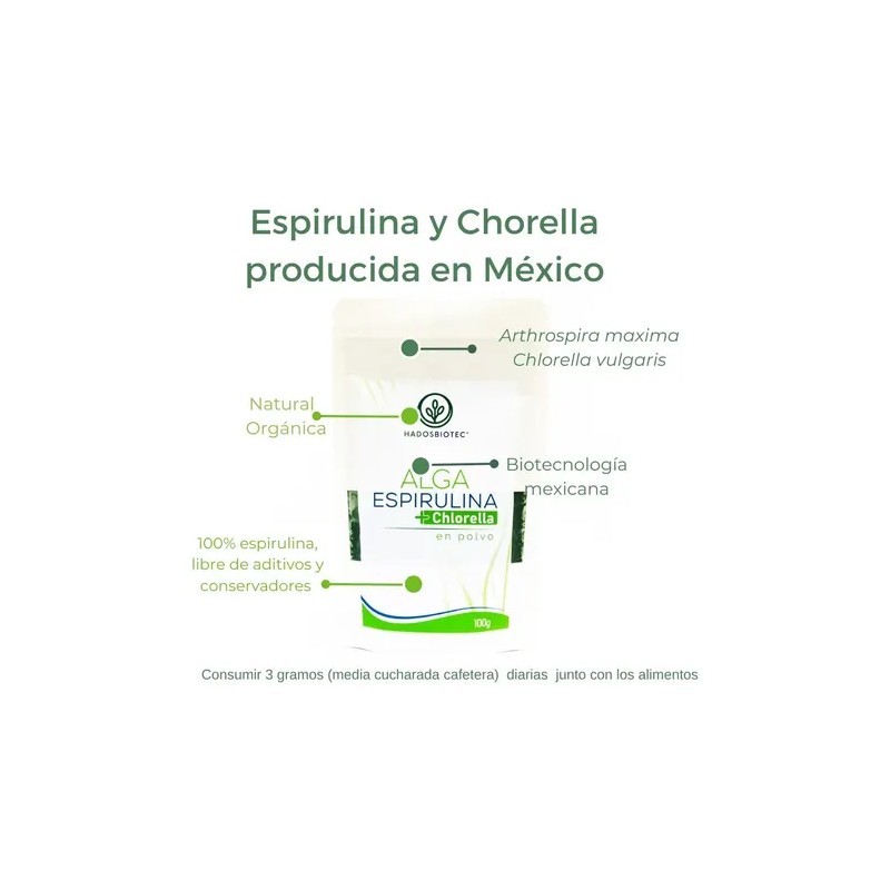 Alga Espirulina+chlorella En Polvo 100 G 3 Pack