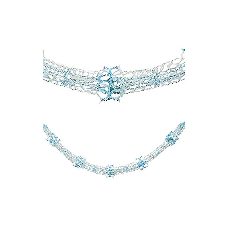 Foil Ceiling Decorations Ice Blue Christmas Decorations (20cm Garland)