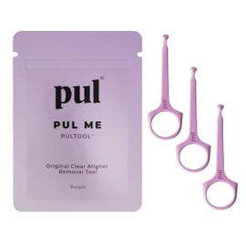PUL Clear Aligner Removal Tool Compatible with Invisalign Removable Braces & Trays, Retainers, Dentures and Aligners - Hygienic Oral Care Accessory, Personal Orthodontic Supplies - Purple (Pack of 3)