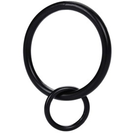 Loop Eyelet Curtain Ring for Drapery 1.7" Ring for Panel Pin Hooks,1.4”Inner Diameter,Fits Up to 1.2" Rod (28Pcs,Black)