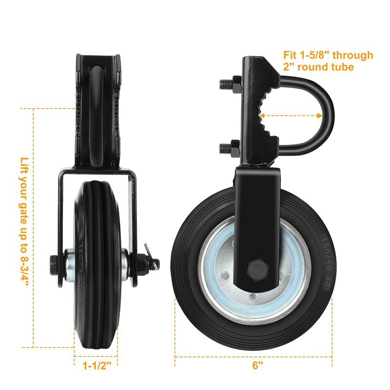 Mofeez Gate Wheel for Metal Swing Gate with 1-5/8" Thru
