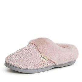 Dearfoams womens Claire Marled Chenille Knit Clog Slipper, Pale Mauve, Medium US