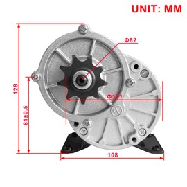 Bemonoc 24 Volt 350 Watt MY1016Z3 Gear Reduction Electric Motor with 9 Tooth Sprocket for E Scooter