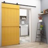 6FT Sliding Barn Door Hardware Kit Black Rustic Rail Track
