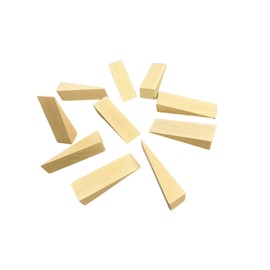 Tolux Wooden Wedges, Hardwood Wedge, Beech Wood Wedge, Wooden Doorstop, Handy Tool in Carpentry, Construction and Various DIY Projects, Size 90x30x25 mm / 3.54x1.18x0.98 in, Pack of 10 pcs