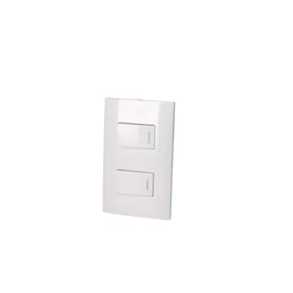 Surtek Placa con 2 interruptores sencillos blanco