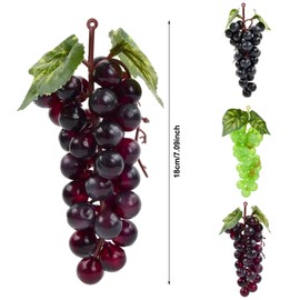 volumoon Pack of 3 Artificial Grapes Decoration, Plastic Grapes, Various Artificial Grapes Frosted, Fake Grape Decoration, Artificial Plastic Grape for Photo Props Decoration