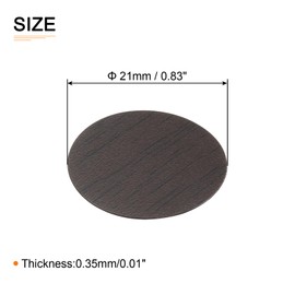 DTGN 21mm(Dia) Screw Hole Cover Stickers - 2Sheet 108pcs - Good for Furniture Wardrobe Chair - PVC Waterproof Hole Caps - Black-Brown