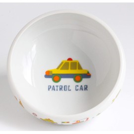 Pottery House Easy to Scoop Bowl, Working Car, White, 5.2 inches (13.3 cm), Pack of 2, White