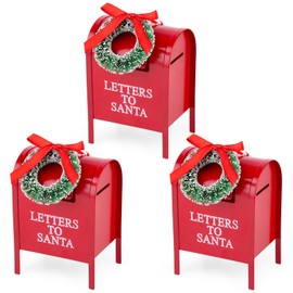 Hooqict 3Pcs Christmas Ornaments Mini Mailbox Christmas Tree Ornament Christmas Tree Decorations Letter to Santa Red Mailbox Ornaments Xmas Christmas Hanging Ornaments for Tree Holiday Decor
