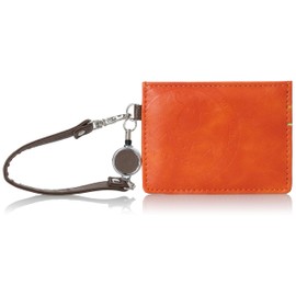 Mozu VS-0134 Carlion Reel Strap, Women's, Men's, Unisex, Kids, Thin, Synthetic Leather, PU Leather, Card Storage, VS-0134 VASKA by Vesca with Carion Reel Strap, Pass Case, Commuter Pass Case, orange