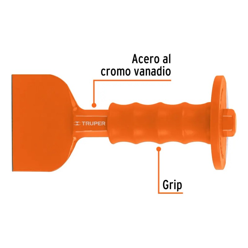 Cincel Ladrillero, 3-1/2 X 8', Con Grip Truper 12193