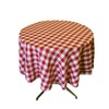 KS Linens Tablecloth Round 54" Checkered Perfect for Restaurant, Coffee